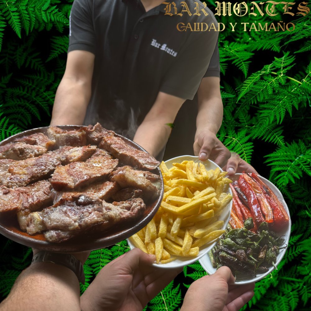 Entrecot servido en Bar Montes